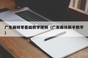 广东麻将零基础教学视频（广东麻将新手教学）
