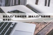 丽水人打广东麻将视频（丽水人打广东麻将视频大全）