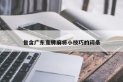 包含广东变牌麻将小技巧的词条