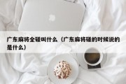 广东麻将全碰叫什么（广东麻将碰的时候说的是什么）