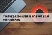 广东麻将怎么玩小技巧视频（广东麻将怎么玩小技巧视频大全）