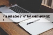广东麻将推倒胡学（广东麻将推倒胡胡牌类型）