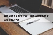 麻将被抓怎么处置广东（麻将被警察拿走了,还能要回来吗）