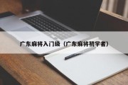 广东麻将入门级（广东麻将初学者）