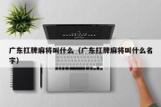 广东扛牌麻将叫什么（广东扛牌麻将叫什么名字）