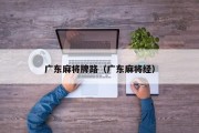 广东麻将牌路（广东麻将经）