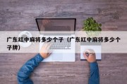 广东红中麻将多少个子（广东红中麻将多少个子牌）